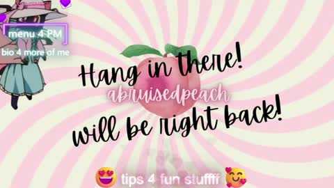 Snapshot of abruisedpeach chatting on May 2, 2026, 3:11 am Peach online show from May 2, 2026, 3:11 am
