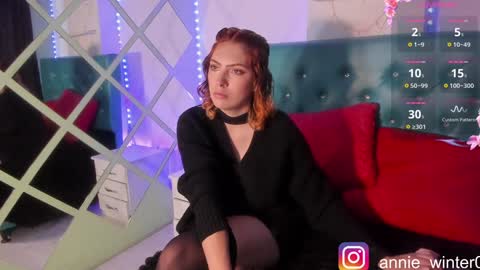 Snapshot of annie_winter1 chatting on January 25, 2025, 9:14 pm Annie online show from January 25, 2025, 9:14 pm