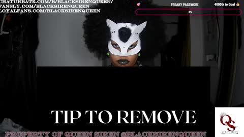 Snapshot of blacksirenqueen chatting on October 26, 2025, 10:10 am Queen Siren online show from October 26, 2025, 10:10 am