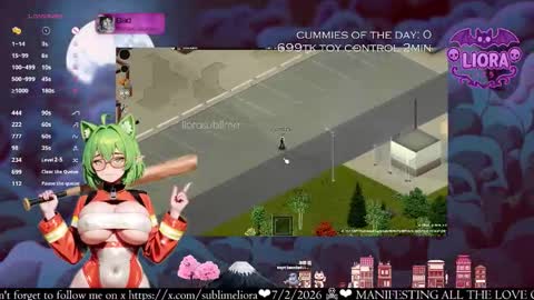 Snapshot of liorasublime chatting on February 8, 2026, 1:42 am im Liora uwu online show from February 8, 2026, 1:42 am