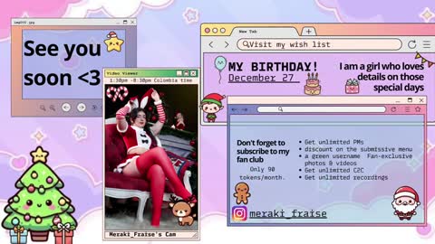 Snapshot of meraki_fraise chatting on December 22, 2024, 7:21 pm online show from December 22, 2024, 7:21 pm
