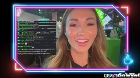 Snapshot of neomotoko chatting on February 8, 2025, 2:47 am Sasha West online show from February 8, 2025, 2:47 am