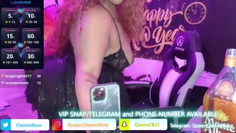 Snapshot of queencroze chatting on January 1, 2025, 3:56 am Queen Cherise Roze online show from January 1, 2025, 3:56 am