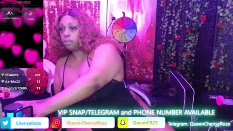 Snapshot of queencroze chatting on February 27, 2025, 5:45 am Queen Cherise Roze online show from February 27, 2025, 5:45 am