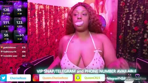 Snapshot of queencroze chatting on March 9, 2025, 5:44 am Queen Cherise Roze online show from March 9, 2025, 5:44 am
