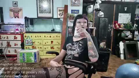 Snapshot of queer_burrito chatting on December 29, 2024, 12:20 am Sky Burrito online show from December 29, 2024, 12:20 am