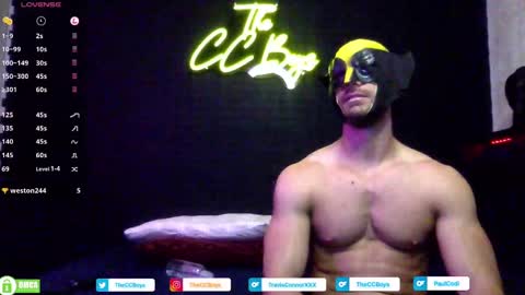 Snapshot of theccboysxxx chatting on October 16, 2025, 2:34 am The CC Boys Travis Connor Paul Codi online show from October 16, 2025, 2:34 am