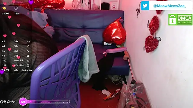 Snapshot of MeowMeowZoe chatting on February 20, 2025, 9:22 am MeowMeowZoe online show from February 20, 2025, 9:22 am