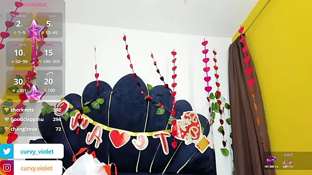 Snapshot of CurvyViolet chatting on February 17, 2025, 12:16 pm CurvyViolet online show from February 17, 2025, 12:16 pm