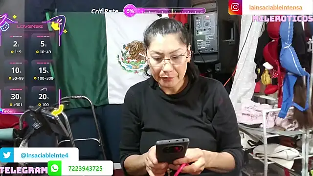 Snapshot of LaInsaciableIntensa chatting on June 15, 2026, 12:57 am LaInsaciableIntensa online show from June 15, 2026, 12:57 am